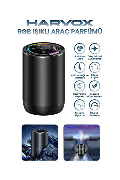 SEYUTECH RGB Işıklı Araç Parfümü 3 Farklı Mod Yıldız Efektli Ortam ve Oda Hav...