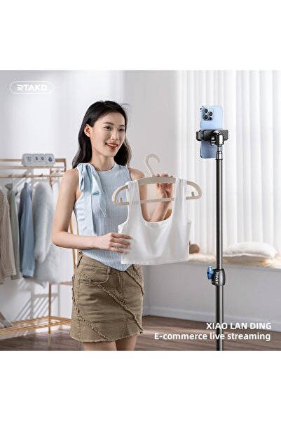 Generic RTAKO 210cm matte finish carbon steel tripod for camera and mobile