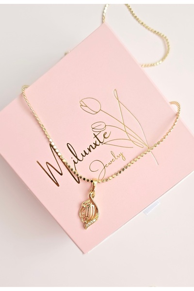 MİLUNXTE Xuping Allah Yazılı Kolye Paslanmaz Kararmaz Gold Renk Allah Vip Çel...