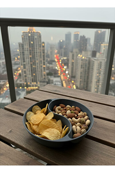 ZERO LAND Sptrns Gray Snack Bowl Set Modern with Compartments (134826) Presentation Design