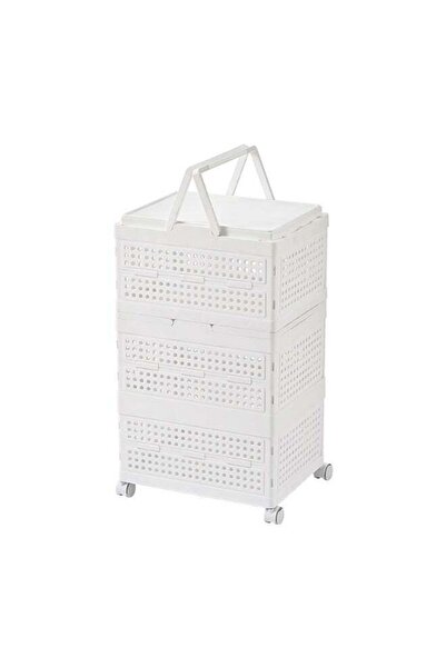 BLOOMING TIME Storage Crate Clothes Organizer on Wheels, Folding Large Capacity Rectangular with Lid