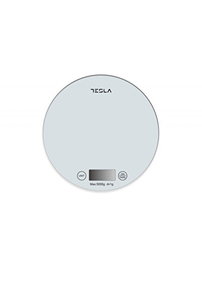 TESLA Kitchen Scale KS200W, 5kg, LCD Screen, Tare Function, Glass, White