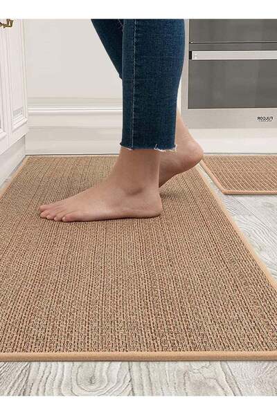 festive Washable [2 PCS] Non-Skid Natural Rubber Kitchen Mats for Floor Runner Rugs Set