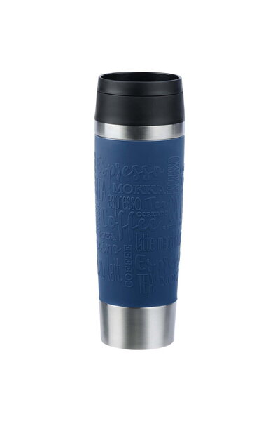 emsa TRAVEL MUG Classic Grande thermal mug (dark blue/stainless steel, 0.5 li...