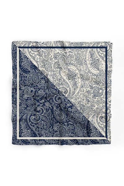 tuaipek Navy Paisley Pattern 55X55Cm Bandana/Scarf