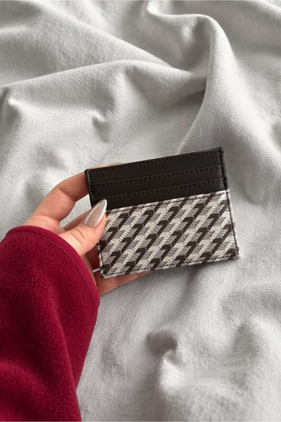 Yuka Atelier Minimal Patterned Faux Leather Card Holder