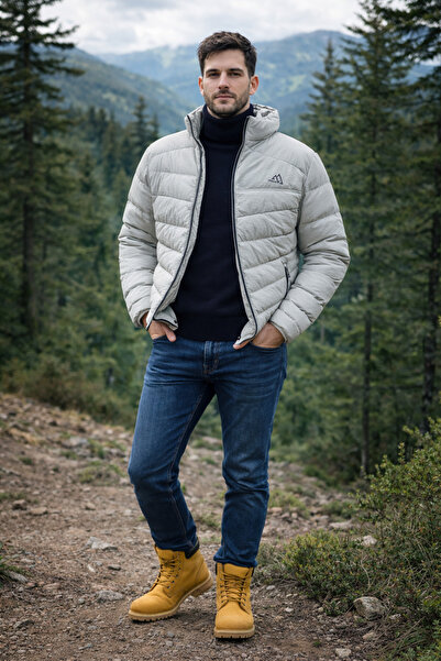 DYNAMO Men's Gray Color Puffer Jacket