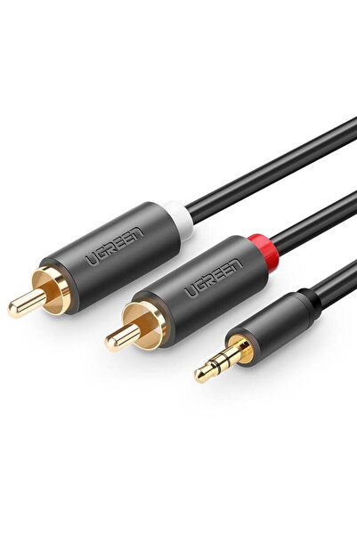 Ugreen AV102 2x RCA cable (Cinch) jack 3.5 mm 5m (black)