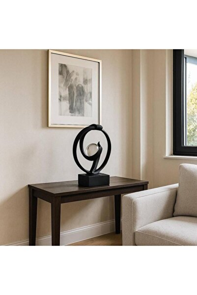 Oss elhetraf مجسم فايبر عصري بكرة شفافة – ديكور مودرن ارتفاع 27 سم بلون ذهبي