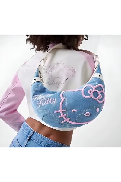 La Saade Y2k Hello Kitty Mavi Kol Ve Çapraz Çanta
