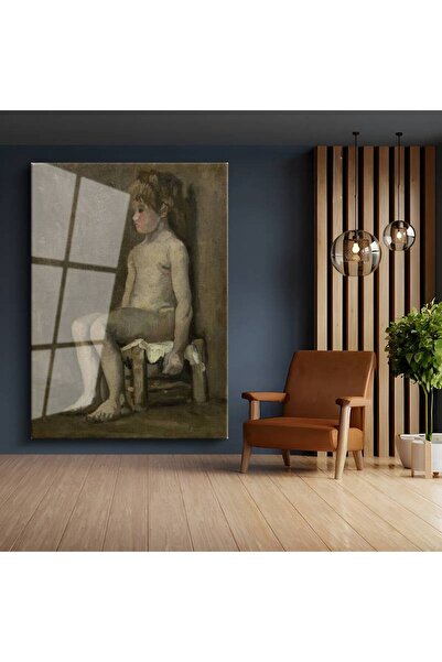 TosbArt Vincent van Gogh Sandalyede Çocuk Portresi Temperli Cam Tablo Sanat T...