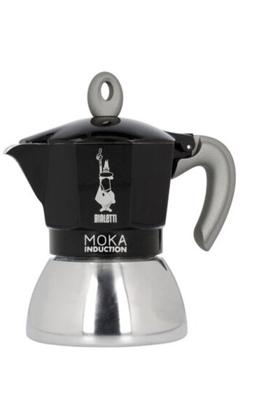 Bialetti New Moka, Aluminiu, 150 ml, Negru