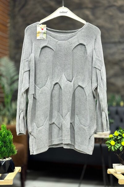 sahnemoda Boat Neck Interlocking Organic Sweater