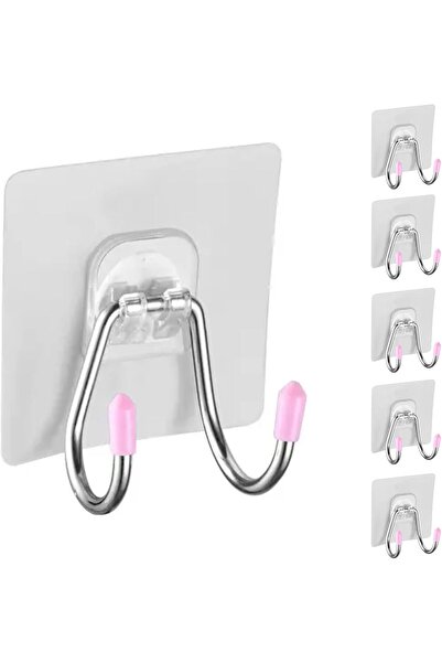 Zalcoon خطافات جدارية لاصقة، 6 قطع (خطافات مزدوجة)