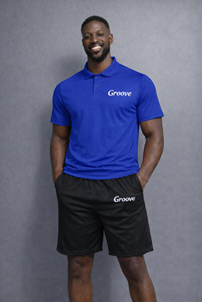 NOFLEN طقم شورت بولو للرجال من Groove مطبوع
