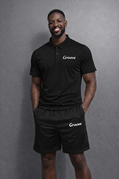 NOFLEN Men's Groove Printed Polo Neck Shorts Set