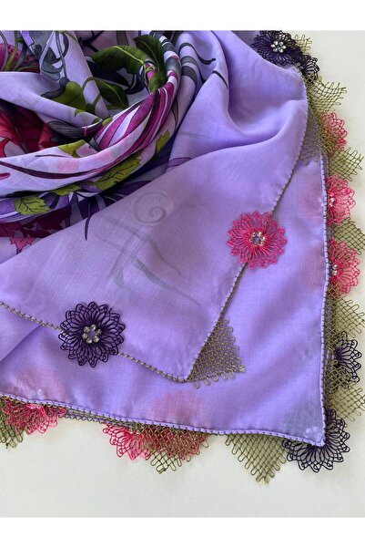 CENK YAZMA El Işi Iğne Oyalı Yazma/iğne Oyası/iğne Işi Yemeni/el Işi Tülbent/baş Örtüsü