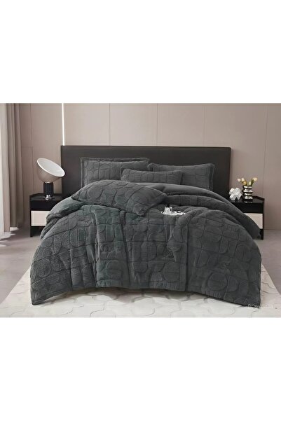 Moon Double winter bedspread with a rabbit fur design, elegant style, 240x260