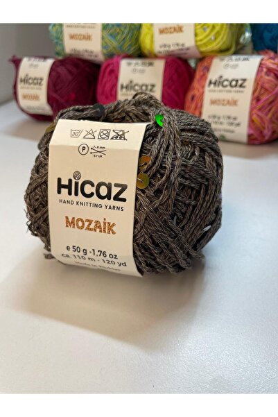 HİCAZ YARN %100 COTTON(PAMUK) MOLİNA KAHVE 3-6 MM PULLU ÖRGÜ &ÇANTA İPİ .YUMA...