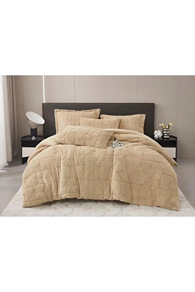 Moon Double winter bedspread with a rabbit fur design, elegant style, 240x260