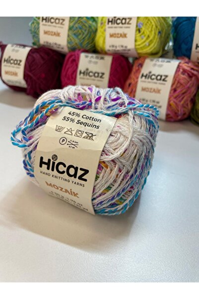 HİCAZ YARN %100 COTTON(PAMUK) DEGRADE , 3-6 MM PULLU ÖRGÜ &ÇANTA İPİ . YUMAKL...
