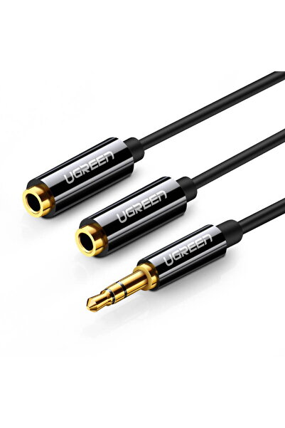 Ugreen AUX audio splitter 3.5mm jack cable AV123, 25cm (black)