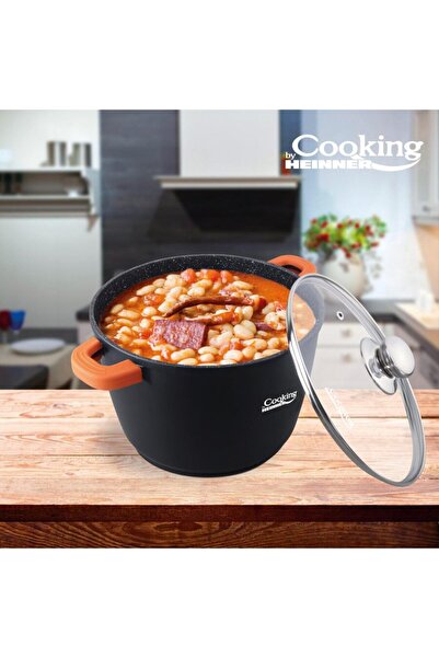 Heinner ALUMINUM POT+COVER, 24X16.5CM, 6.3L, DARK LINE