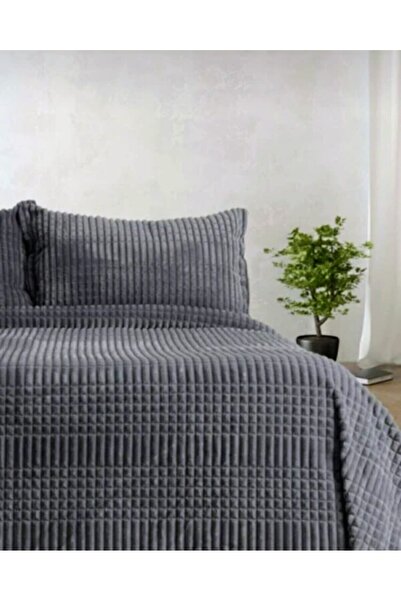 Blue Home Merinos Modern Line 3 Piece Double Blanket Set Color: Anthracite