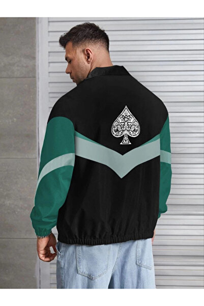 LUMİART Unisex Μακρυμάνικο Αλεξίπτωτο Ανεμοδαρμένο - Μαύρο