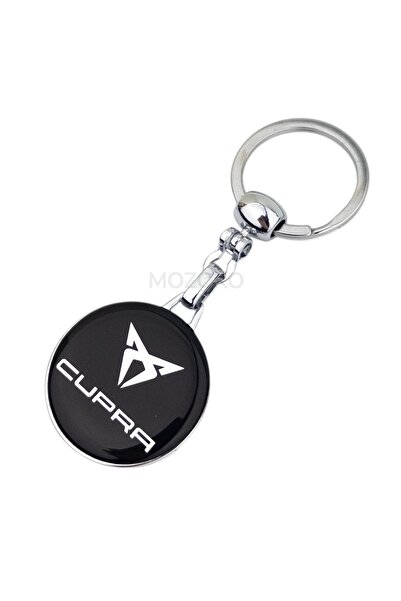 MOZOKO High Quality Black Cupra Logo Drop Printed Stylish Gift Car Keychain
