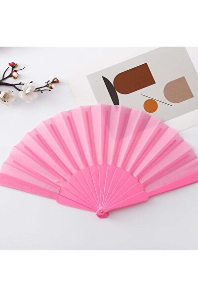 festive مروحة يدوية وردية اللون، مراوح يدوية قابلة للطي كبيرة الحجم للنساء