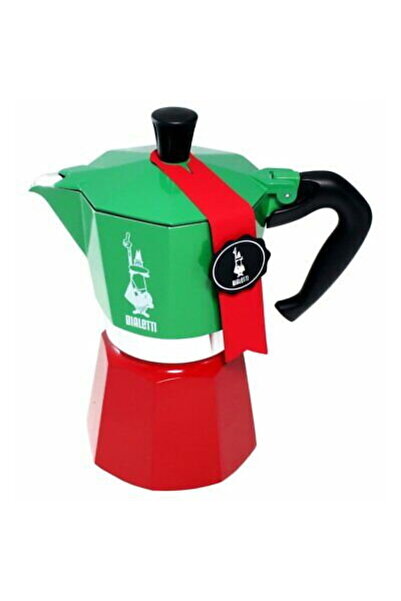 Bialetti Moka Express Italia, 6 cesti, 270 ml, Rosu/Verde