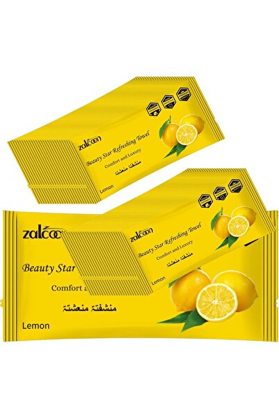 Zalcoon Refreshing Towel Wipes, Cotton Refreshment White Towels (50 Packs, 23x23cm) Mildly Scented Pre-moist