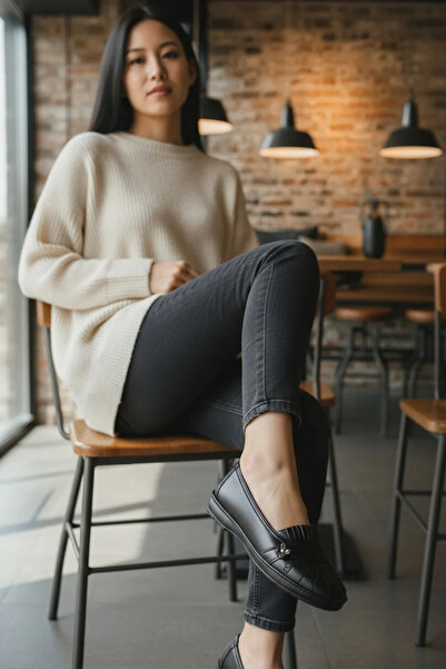 GokceKundura06 Women's 4 Point Orthopedic Flower Detailed Comfortable Sole Ballerinas