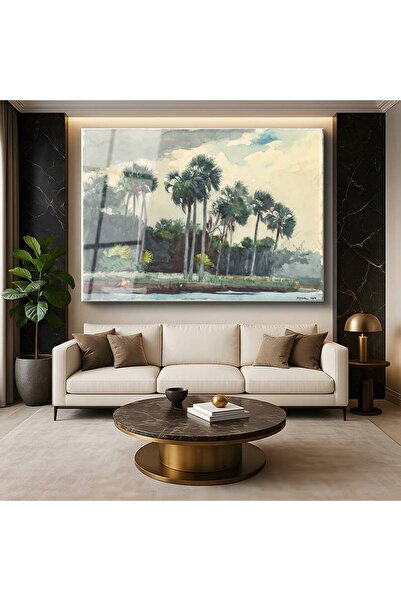 gurbaart Winslow Homer Palm Trees Florida Palmiye Ağaçları Tropik Temperli Ca...