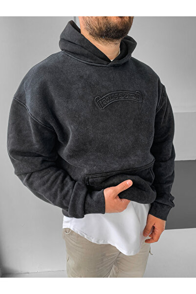 NO1 KONSEPT Antracit Premium, cu broderie, buzunar cangur, lavabil Swea tricou