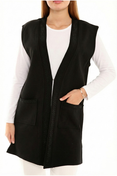 Lanze Steel Knitted Stone Printed Anti-Pilling Mother Vest 2407