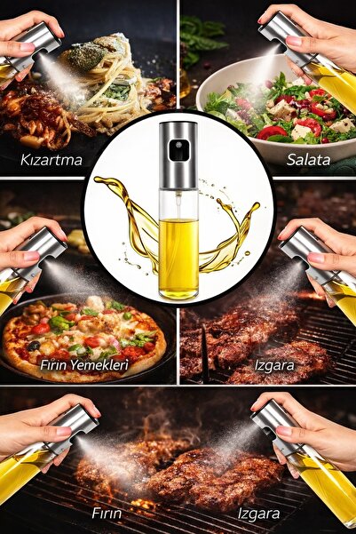obrigado Yağ & Sos Sprey Şişesi 100 ml – Cam Gövdeli, Püskürtmeli, Çok Amaçlı