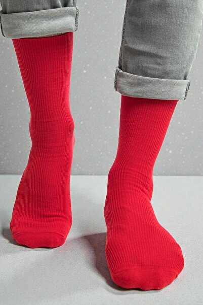 Fanilam Red Men's Socks - Cotton Breathable Woven