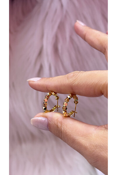 iky aksesuar 14K Xupıng Küp Dorika Çelik Küpe