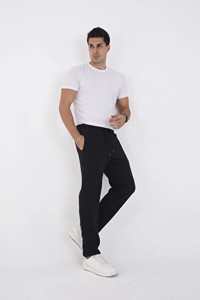 GurkStore Men's Three Thread Basic Sweatpants - Black