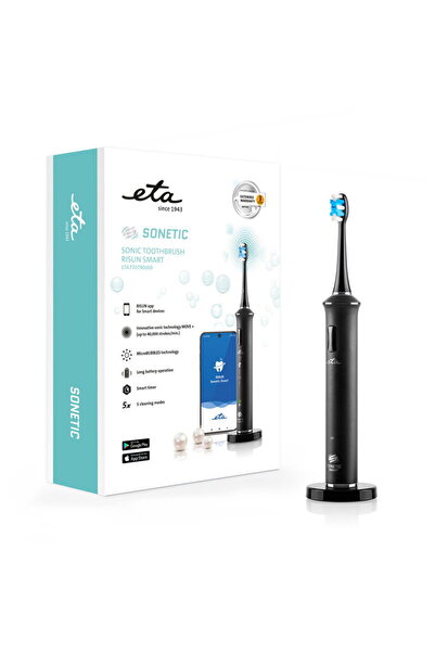 ETA ETA770790000 Sonetic Toothbrush, Adults, 1 handle, 3 brush heads, 5 modes, Travel case, Black