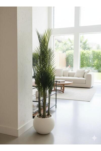 Oss elhetraf نبتة صناعية بارتفاع 160 سم في أصيص أبيض عصري