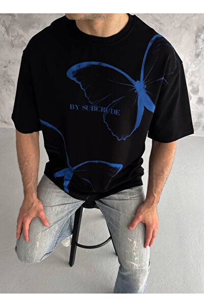 FREEDOM STOREE Velmora Premium guler rotund cu imprimeu supradimensionat tric...