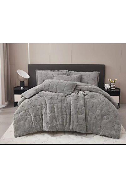 Moon Double winter bedspread with a rabbit fur design, elegant style, 240x260