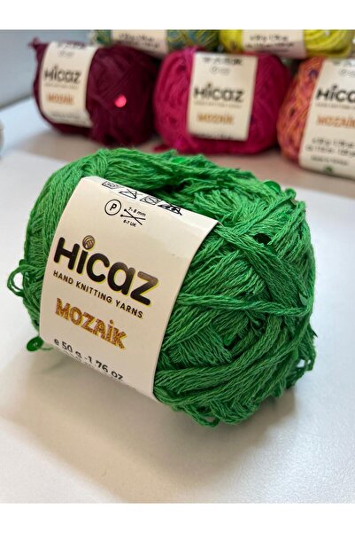 HİCAZ YARN %100 COTTON(PAMUK) BENETTONYEŞİL 3-6 MM PULLU ÖRGÜ &ÇANTA İPİ YUMA...