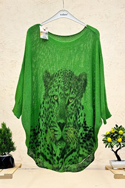 sahnemoda Tiger Print Bat Mercerized Blouse