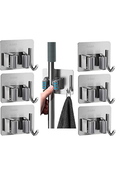 Zalcoon 6 PCS Mop Broom Holder Wall Mount