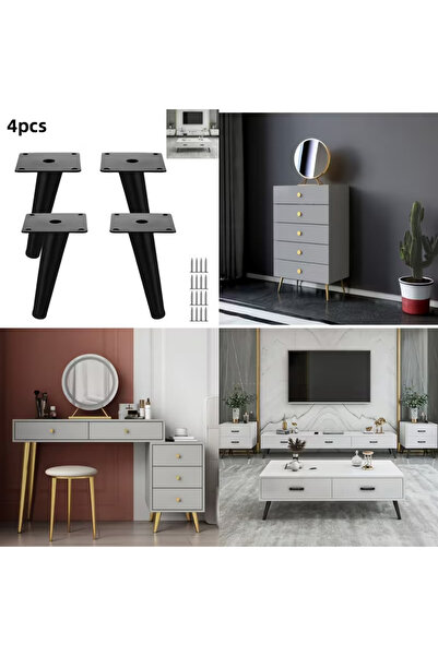 N.S NAMARK رجل أثاث معدنية مائل – تصميم عصري متين للطاولات والكنب | ارتفاع 15 سم /مجموعه من 4 قطع