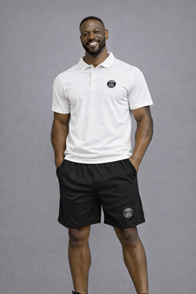 NOFLEN Men's Paris Printed Polo Neck Shorts Set